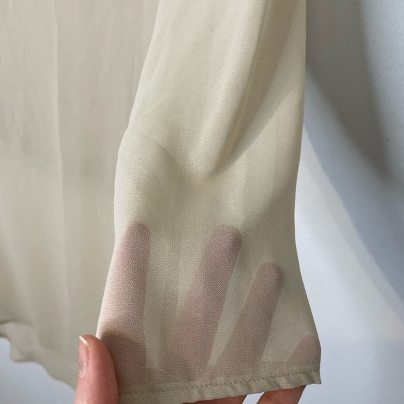 Zara neutral chiffon slits high low blouse - Picture 7 of 8